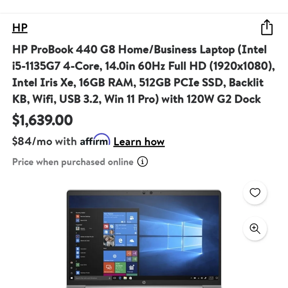 HP Probook Laptop with Laptop desk